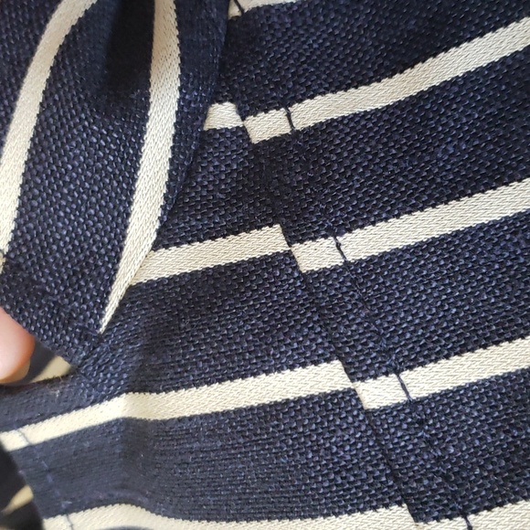 Banana Republic Womens Blazer Navy Blue With Ivory Stripe Italian Linen Sz10 - Picture 16 of 16